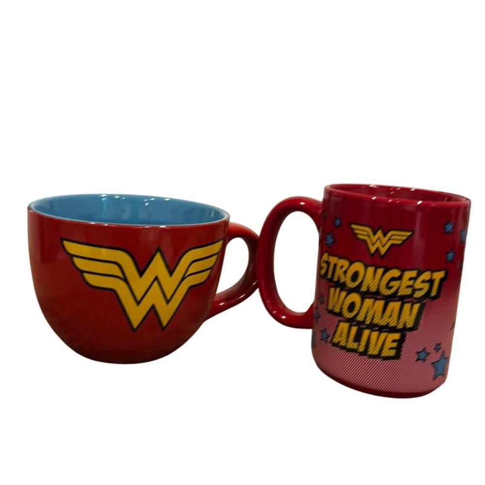 Wonder Woman Mug Lot of 2 DC Comics Zak Designs Silver Buffalo